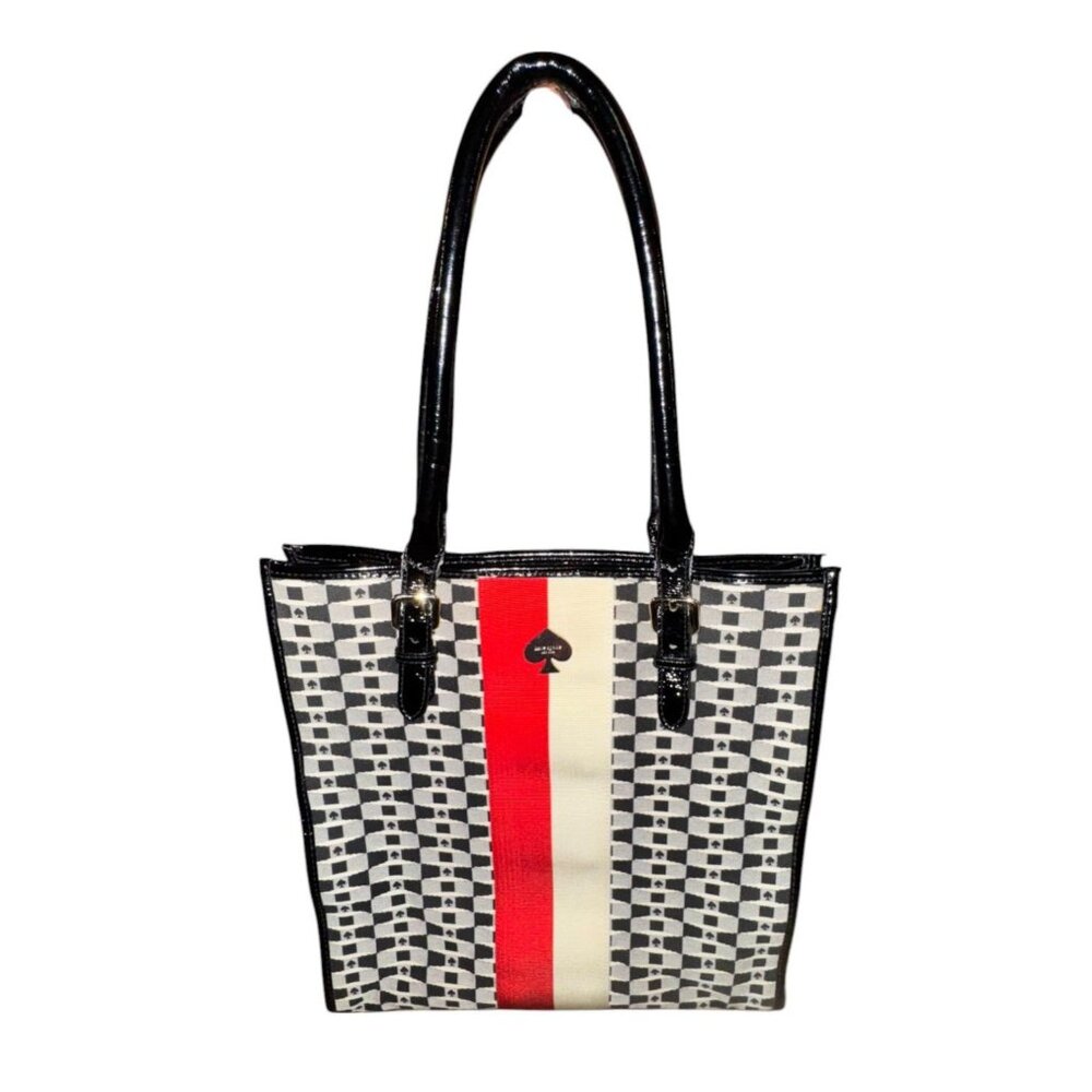 Kate Spade Black and White Shoulder Bag with Red Stripe - Picture 3 of 15
